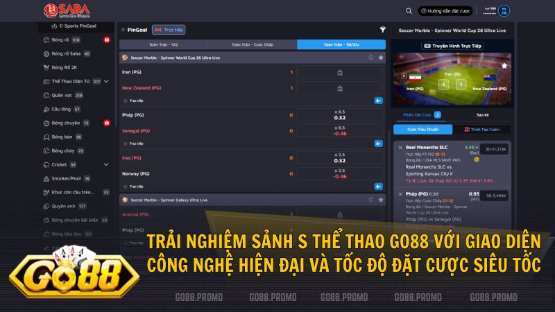 Trải nghiệm sảnh S Thể Thao Go88 với giao diện công nghệ và nhịp độ nhanh