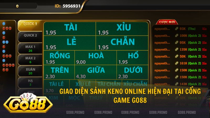 Trải nghiệm sảnh KENO online hiện đại với tỷ lệ trả thưởng cực cao tại Go88